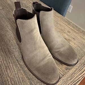 Gray Suede Chelsea Boots